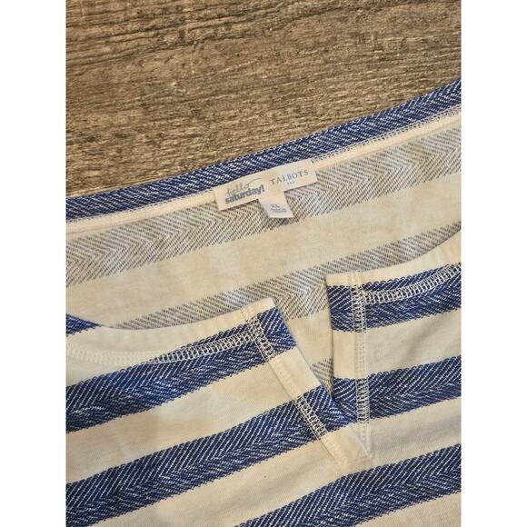 Hello Saturday talbots Terry cotton stripe short sleeve dress womens XL coastal - Picture 2 of 6